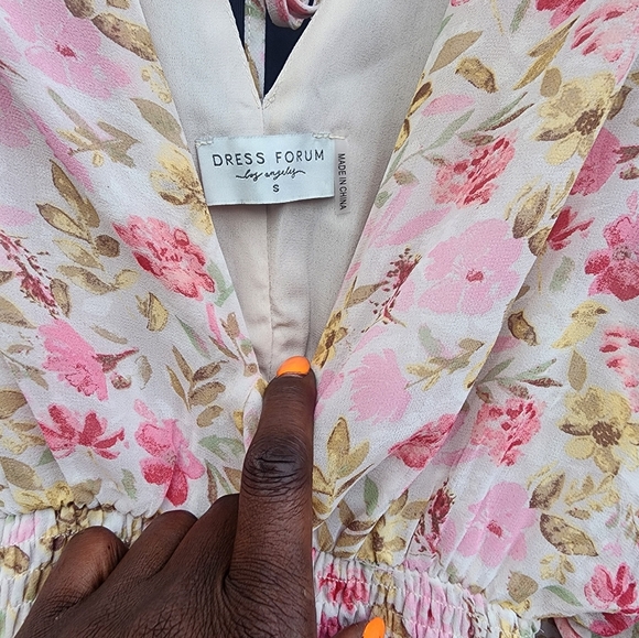 Dress Forum Boho Chic Fine Romance Floral Mini Dress With Bell Sleeves - Picture 9 of 9